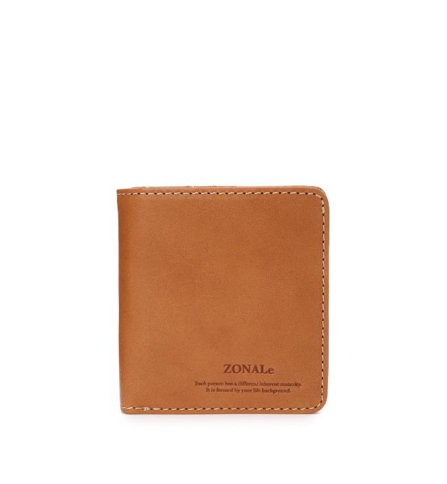 ZONALe RENZINA 31084 イタリアンレザーLF二つ折財布S キャメル